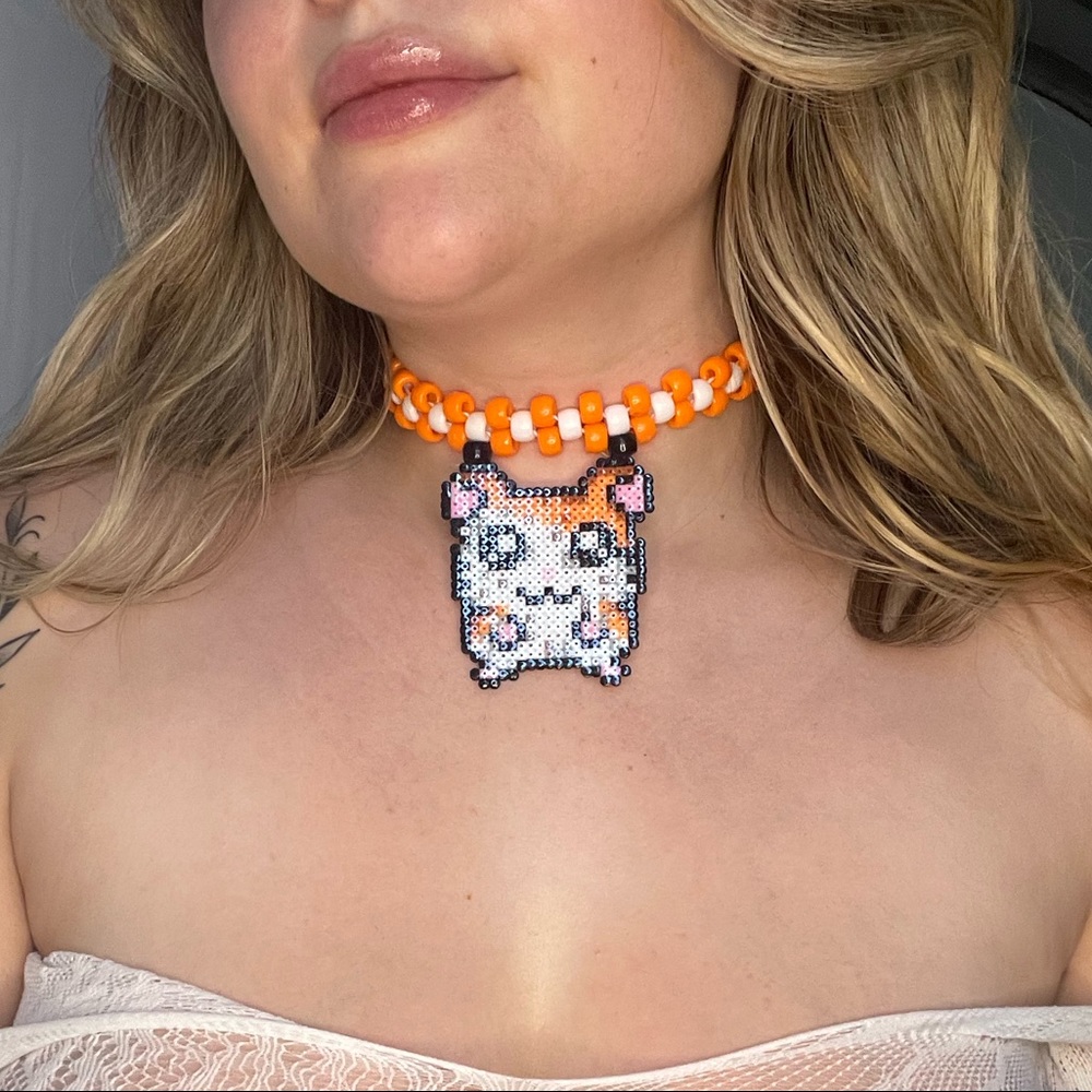 HAMTARO KANDI ORANGE CHOKER - Picture 2 of 5